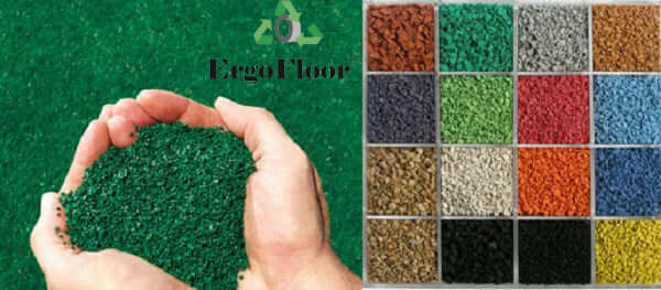 Hạt nhựa EPDM trên gạch cao su ErgoFloor